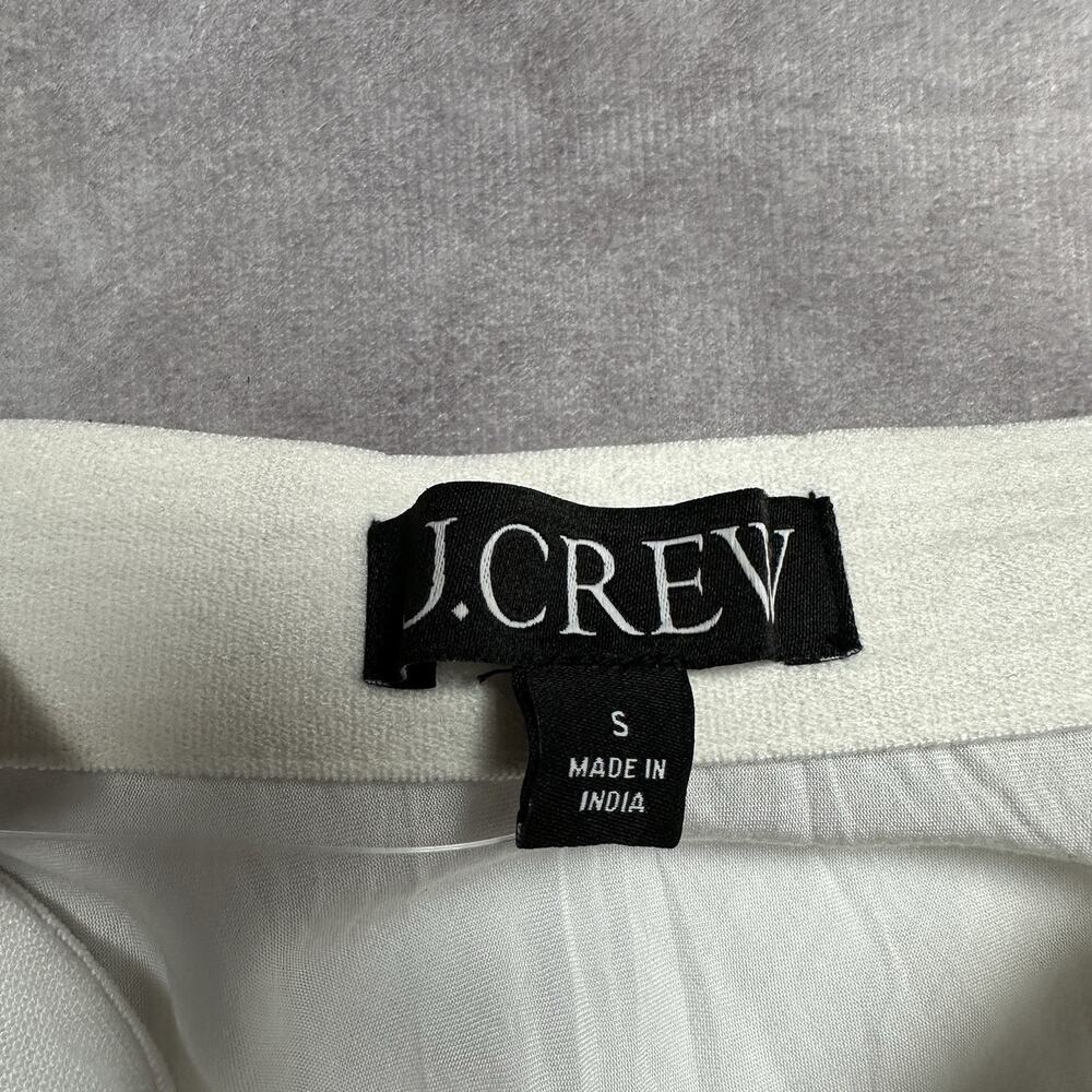 J Crew White 100% Linen Slip Skirt NWT Maxi Flounce Hem Pull On Half Lined Small - Picture 3 of 16